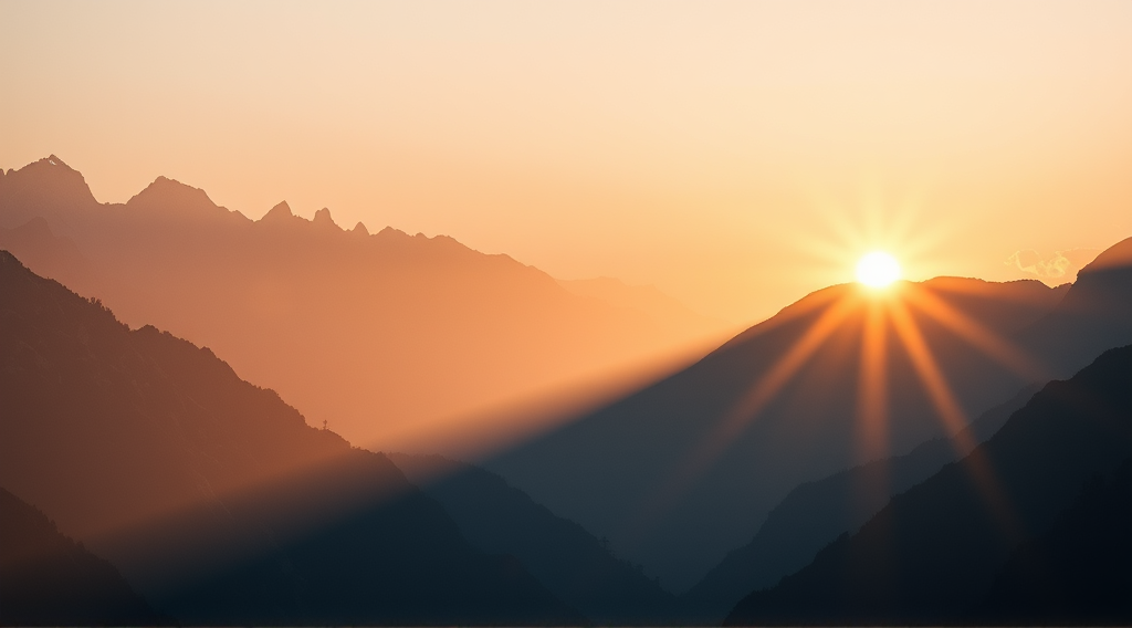 Sunrise over mountain peaks, representing innovation and fresh ideas in software development.